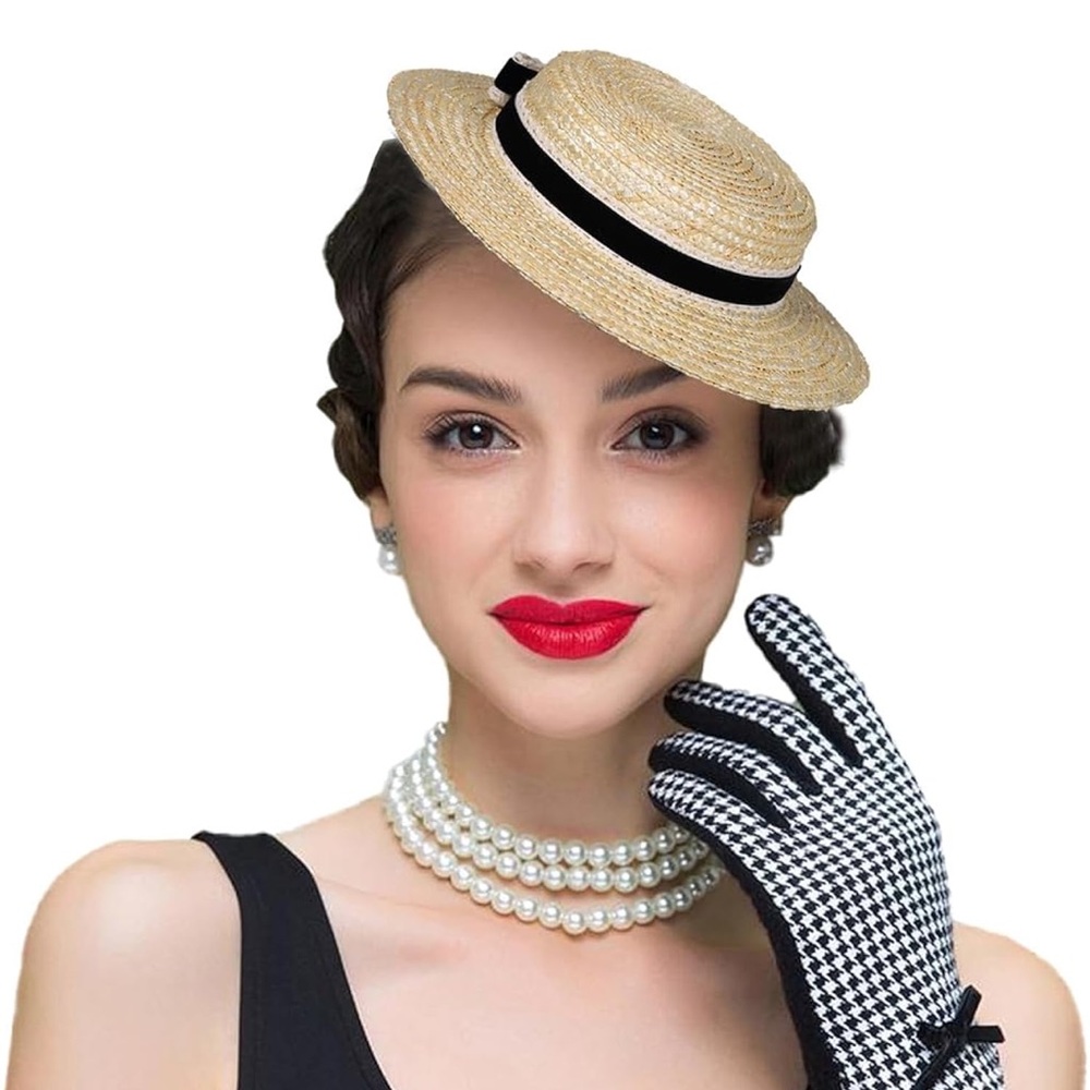 Elegant Vintage-Inspired Victorian-Style Straw Sun Hat